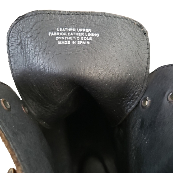 Renvy Spain Brown Nubuck Leather Lace Up & Straps Moto Boots - Picture 8 of 10